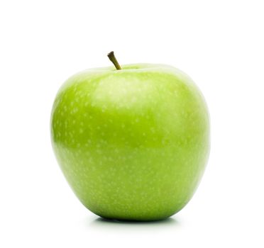 Big fresh green apple isolated over white background