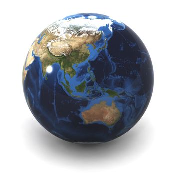 A Colourful 3d Rendered Earth Globe Showing Australia and Japan