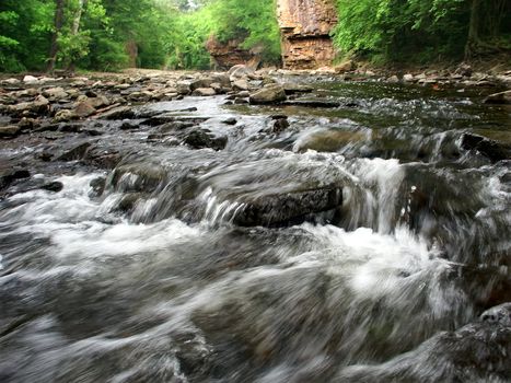 Rock Creek Cascades in a limestone gorge of Kankakee River State Park.