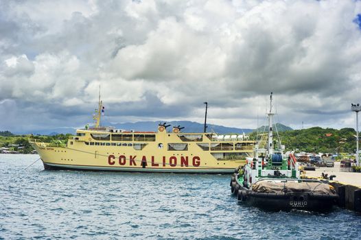 Surigao, Philippines - April 04, 2012: Seaport in Surigao, Philippines. There are 3,219 kilometer of waterways in Philippines. Ferry routes covering 17 cities all over the Philippines.