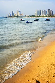 Pattaya beach in the sunshine day, Thailand