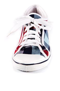 Sports footwear with laces on a white background