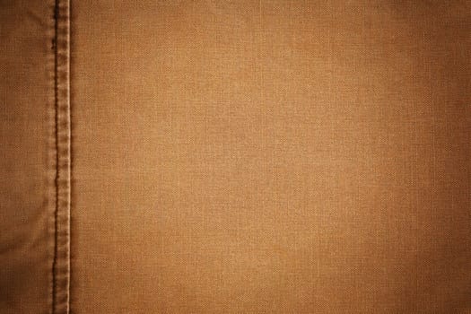 Brown fabric with seam, vintage background, hight quality detailed texture