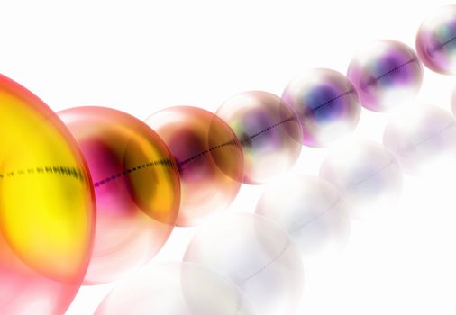 Colorful glassy balls, abstract 3d illustration