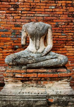 Image buddha in ayutthaya thailand