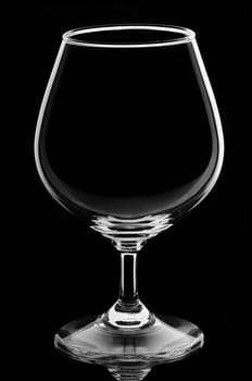 Wine glass on black background