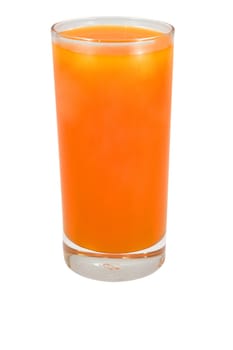 Full glass of orange juice, fresh bright colors.