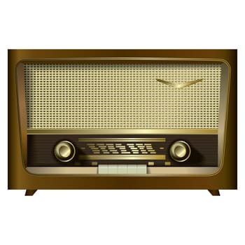 retro radio isolated on a white background