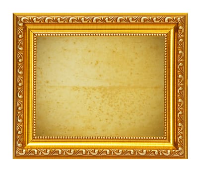 Gold frame with old paper background