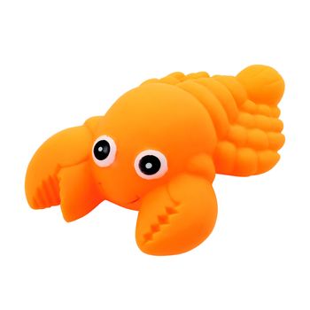 crayfish toy made of rubber for play in the bathroom and isolated trimmed