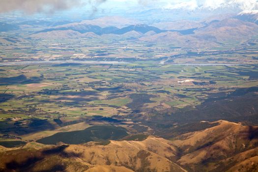 Aerial view of Canterbury agriculture zone New zealand