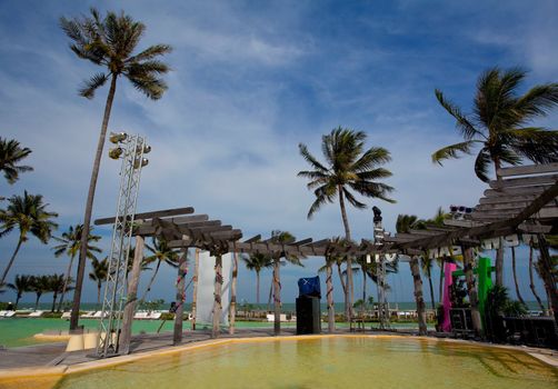 Swimming pool on the beach