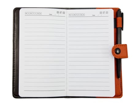 Brown Blank Note Book on white background