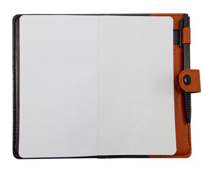Brown Blank Note Book on white background