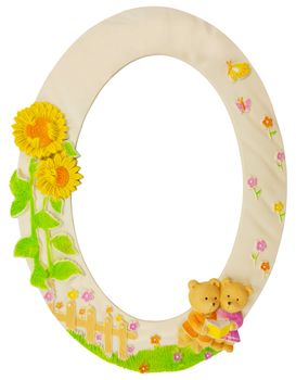 flower oval frame isolated