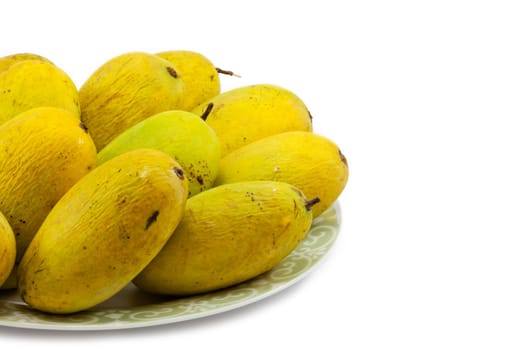 Ripe mangoe on white background