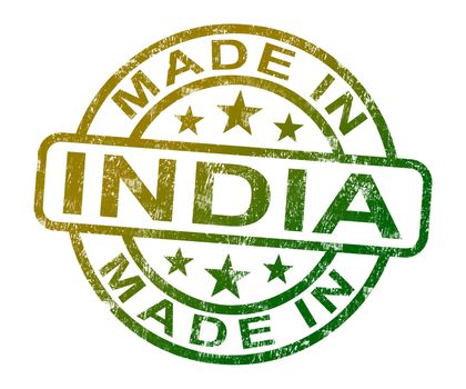 Made In India Stamp Showing Indian Product Or Produce