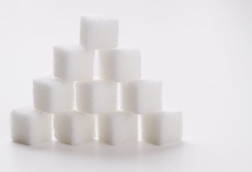 White sugar cube stack like a pyramid