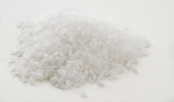 Pile of white salt crystal