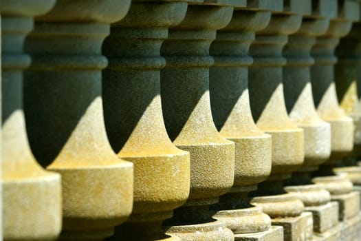 A row of Fence Columns