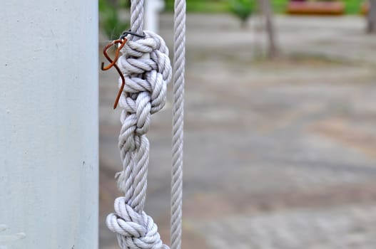 strong knot tied by a rope