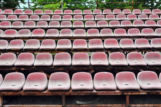 Old-seat stadium in red