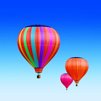 soar hot air balloons on blue sky