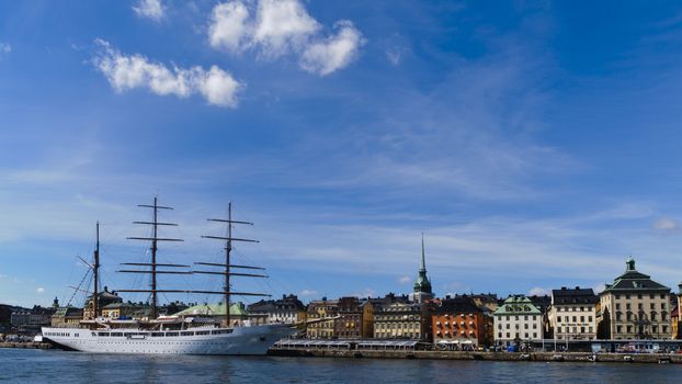 Palaces of Stockholm old town (Gamla stan) facing Lake Malaren waters