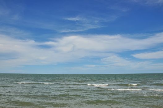 Empty beach with sun