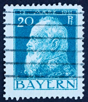 GERMANY - CIRCA 1911: a stamp printed in the Bavaria, Germany shows Prince Regent Luitpold of Bavaria, circa 1911