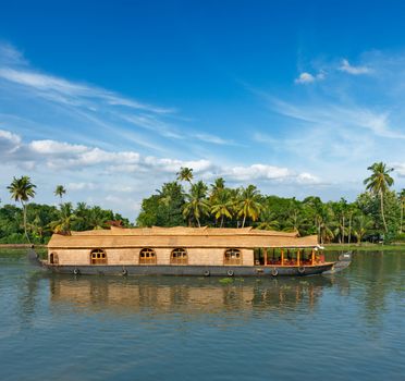 Houseboat on Kerala backwaters. Kerala, India