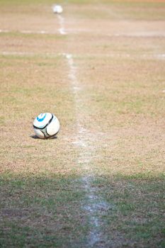 football on the old grass soccer field