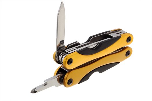 folding knife presentation on an isolated background