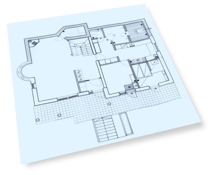 Individual house construction drawings blueprint