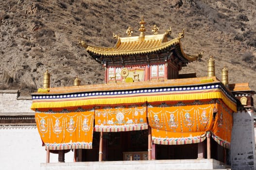Golden historic Tibetan lamasery