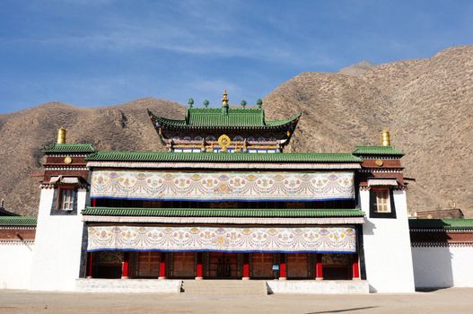 Landmark of a famous historic Tibetan lamasery in Gansu, China