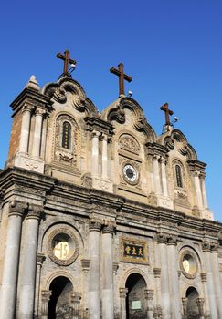 Landmark of a famous historic cathedral in Xian China