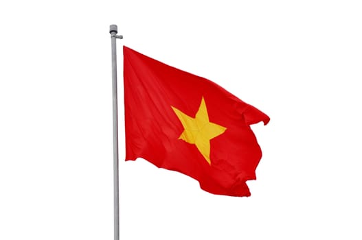 Vietnamese national flag isolated on a white background