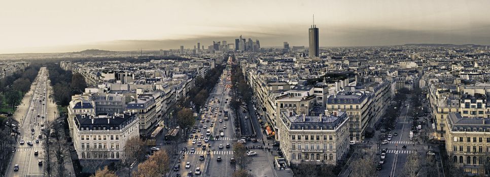 View of Paris from Arc de Triomphe, France