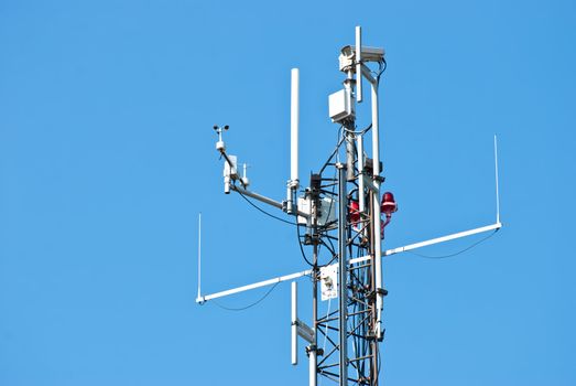 Surveillance,antenna shot at the shipyard on the island of Suomenlinna.