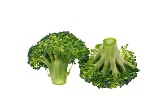 Broccoli is shot in a studio on a white background.