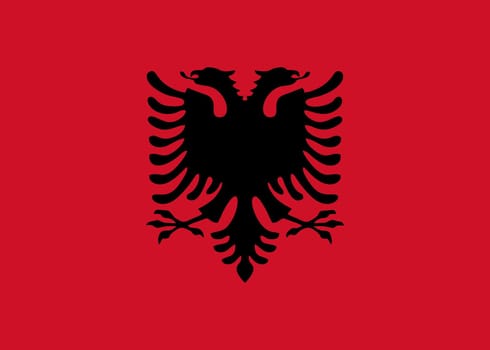 Albanian flag and language icon - isolated vector illustration