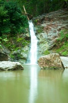 Waterfall in forest   Waterfall is a place that will make you relax and fresh   in Nan Province of Thailand