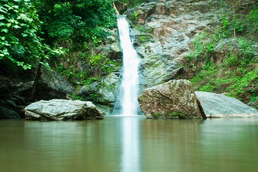 Waterfall in forest   Waterfall is a place that will make you relax and fresh   in Nan Province of Thailand