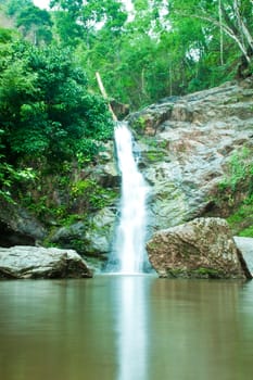 Waterfall in forest   Waterfall is a place that will make you relax and fresh   in Nan Province of Thailand