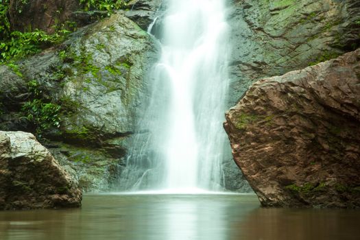 Waterfall in forest   Waterfall is a place that will make you relax and fresh   in Nan Province of Thailand