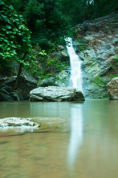 Waterfall in forest   Waterfall is a place that will make you relax and fresh   in Nan Province of Thailand