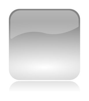 Empty, blank, white, transparent and glossy web interface icon with reflection