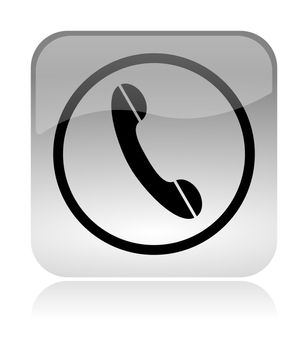 handset, support, white, transparent and glossy web interface icon with reflection