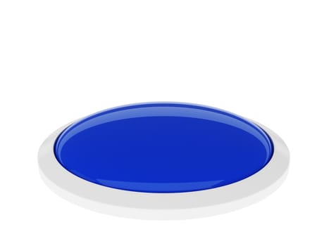 Blue button isolated on white background